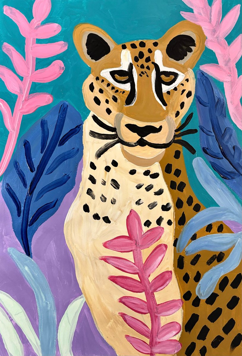 Urban And Pop Animal Acrylic Painting By Aurora Camaiani, 14 X 20, Seabed, Original Artwork