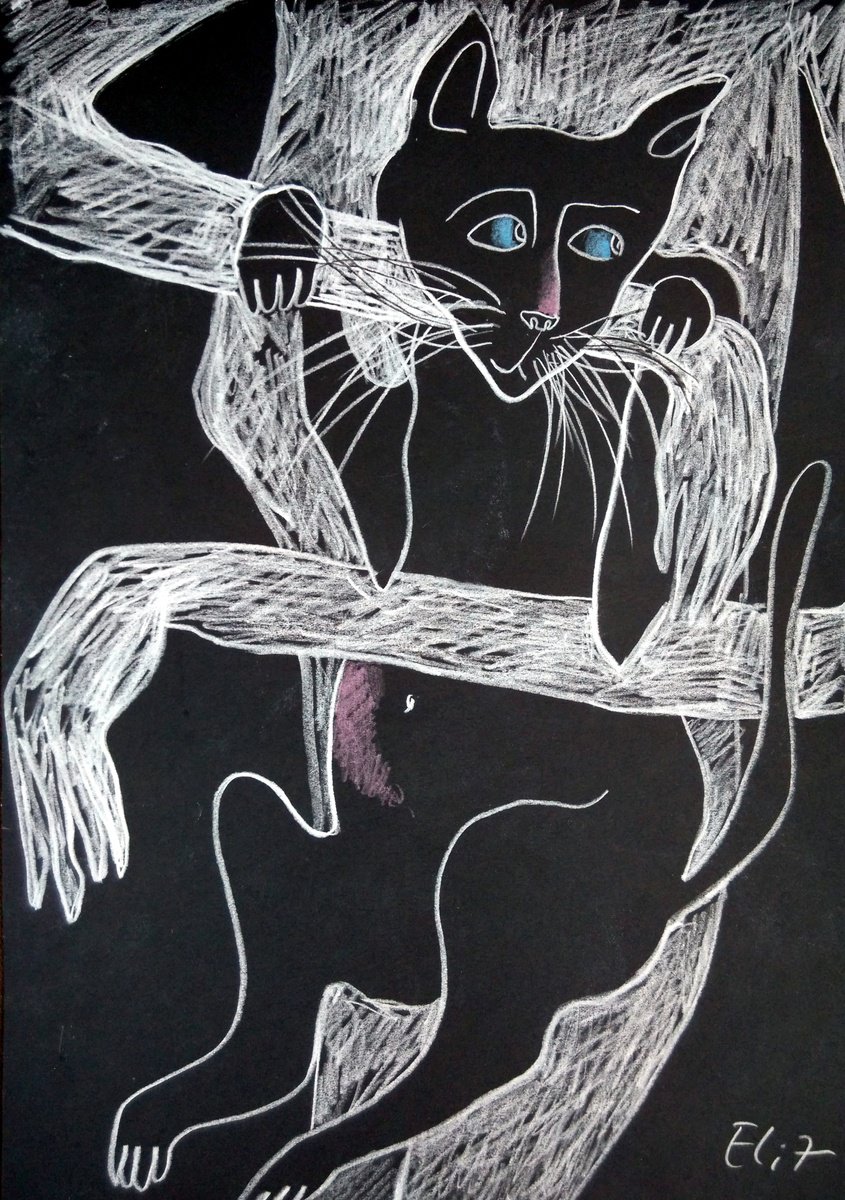 Expressive Animal Pencil Drawing By Elisheva Nesis, 9 X 13, Where To?, Original Artwork