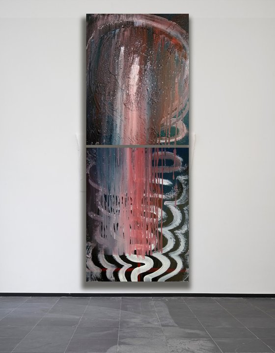 "Waterfall " diptych