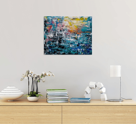 Natural Vibrations - Original Painting in Acrylic and Oil on Canvas - by Galina