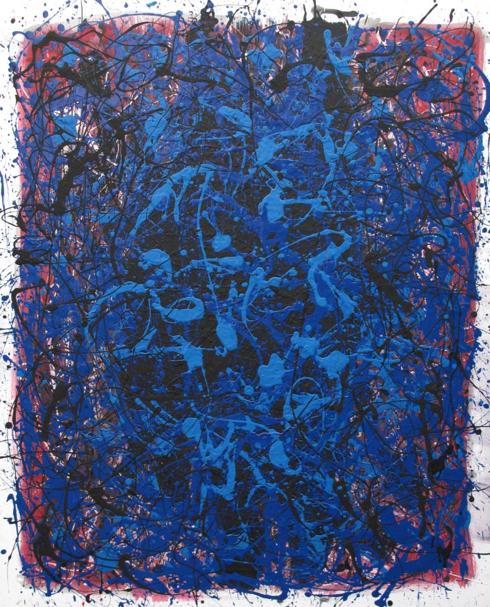 Organic Abstract Painting By John Sharp, 35 X 43, Gaping Gill, Original Artwork