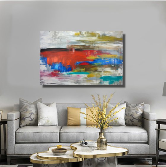 large paintings for living room/extra large painting/abstract Wall Art/original painting/painting on canvas 120x80-title-c670