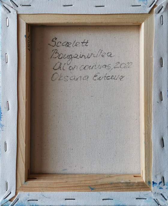 Burgundy bougainvillaea. 18x24 cm. Impasto. Bouganville della Borgogna