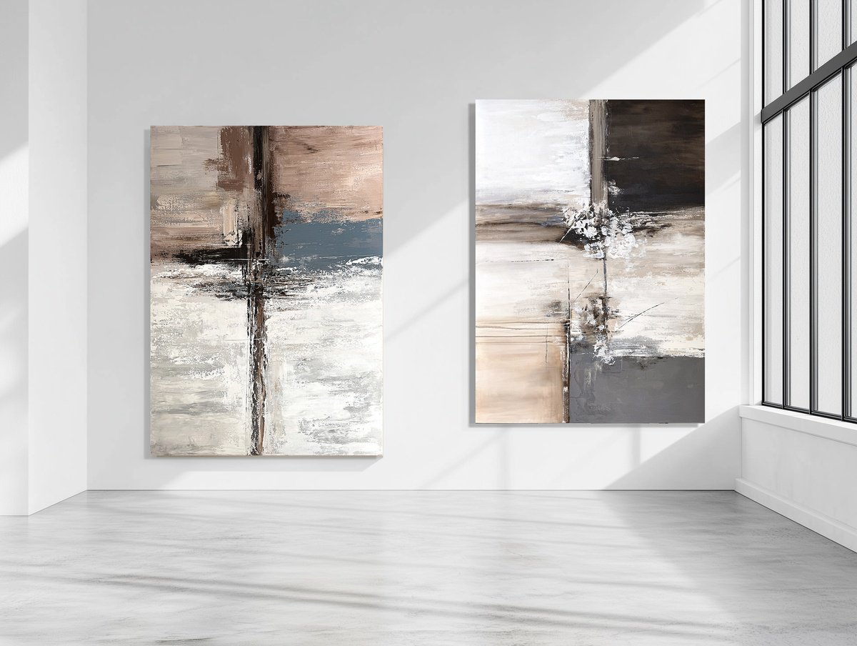 Diptych Echoes Of Balance By Tatiana Malinovscaia, 79 X 55, Artwork For Sale On Artfinder
