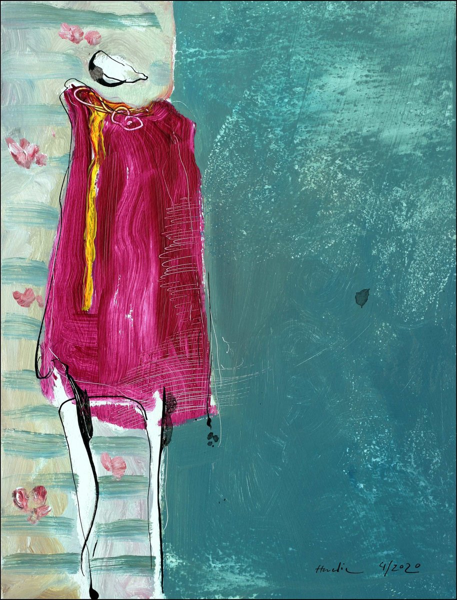 Portrait Acrylic Painting By Jiri Havlik, 12 X 15, Memory Of Spring, Original Artwork