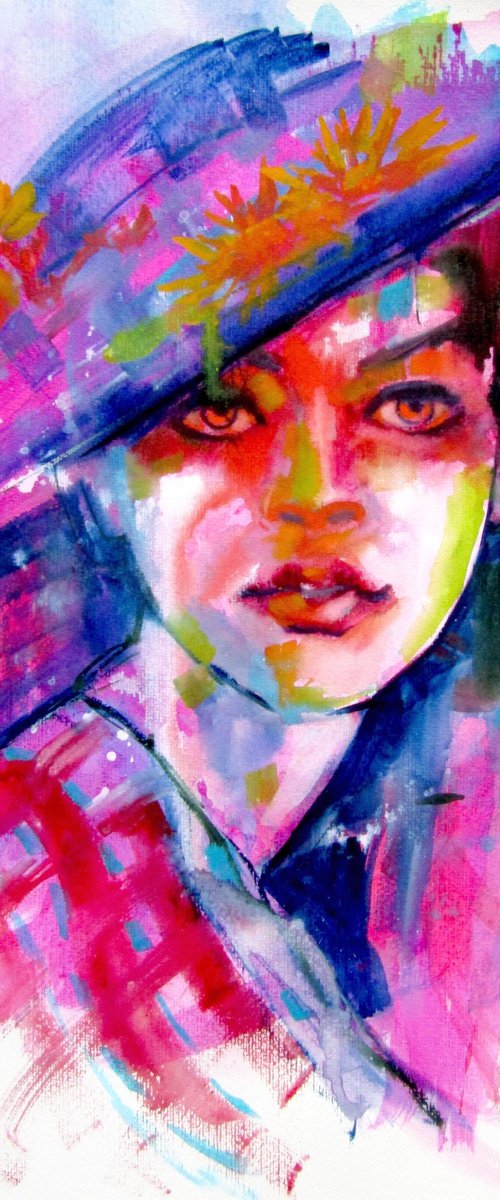 Portrait of a girl with hat II by Kovács Anna Brigitta
