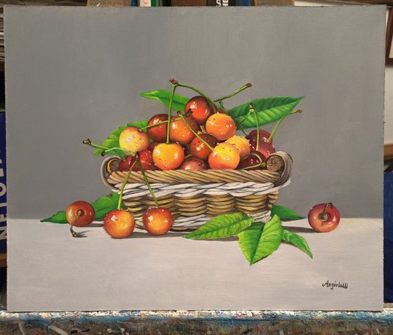 Still life with cherries