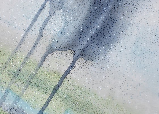 watercolor rainy landscape