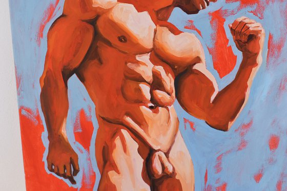 "The Crimson Pose" - Male figure