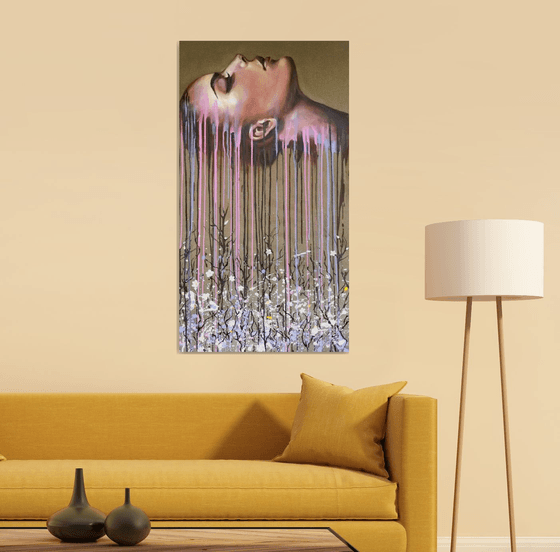"Arousal"60x110x2cm,original acrylic,painting on canvas , ready to hang