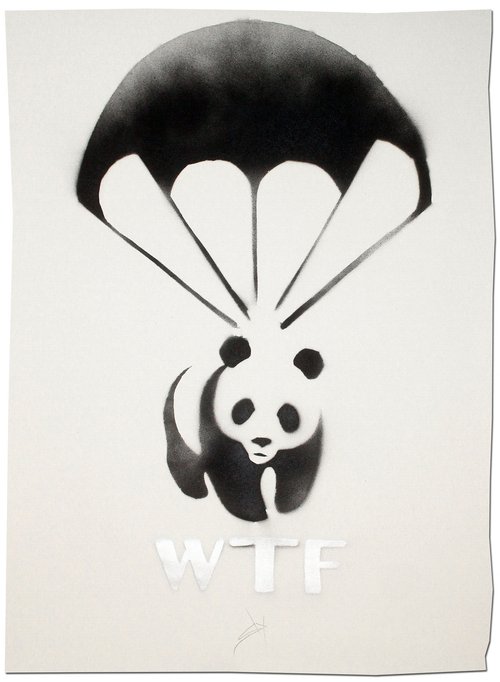 WTF (on gorgeous watercolour paper). by Juan Sly