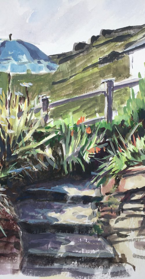 Cornish steps by Louise Gillard