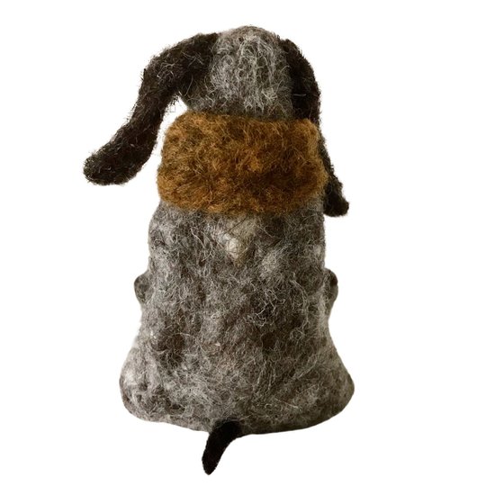 Dog Joey , carded felted wool