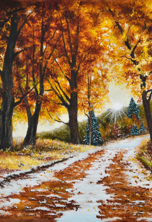 The first snow by Oleg Baulin