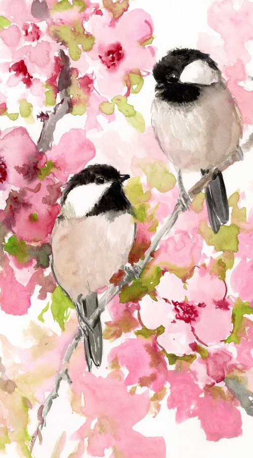 Chickadees in the Spring by Suren Nersisyan