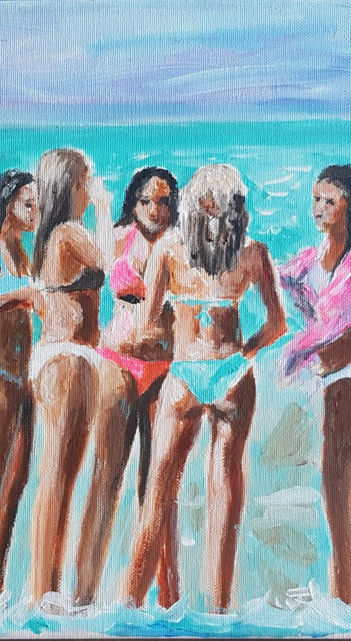 Girls at the beach by Els Driesen