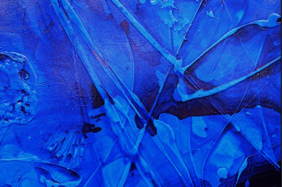 Inked Euphoria 270cm x 120cm Blue Textured Abstract Art