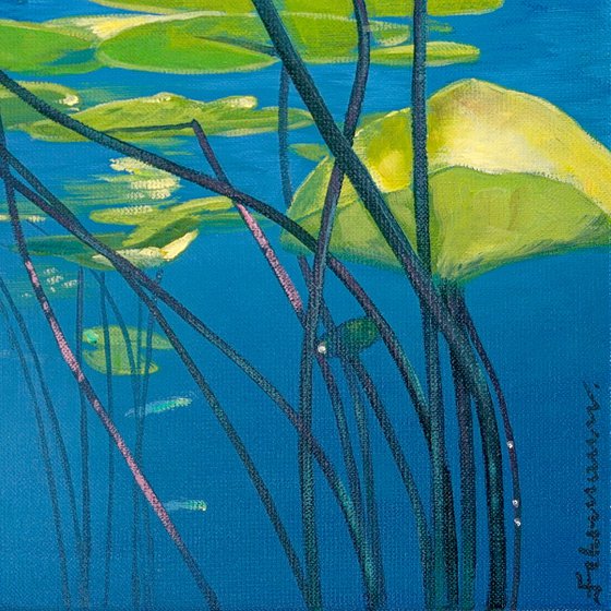 WATER LILIES, NO. 5 | ORIGINAL OIL PAINTING ON CANVAS