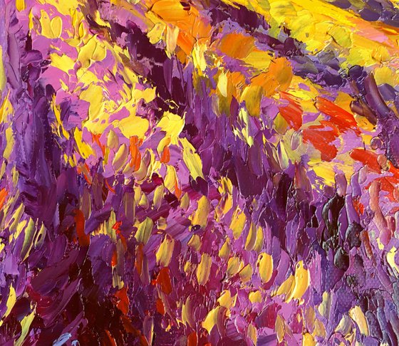 "Sunset in a lavender field"