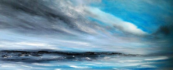 Seascape, Let the Light Shine  - Panoramic, XL, Modern Art Office Decor Home