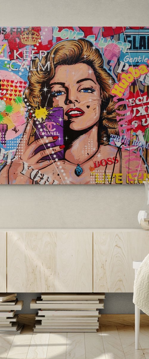 Miss Marvelous 190cm x 100cm Marilyn Monroe Textured Urban Pop Art by Franko