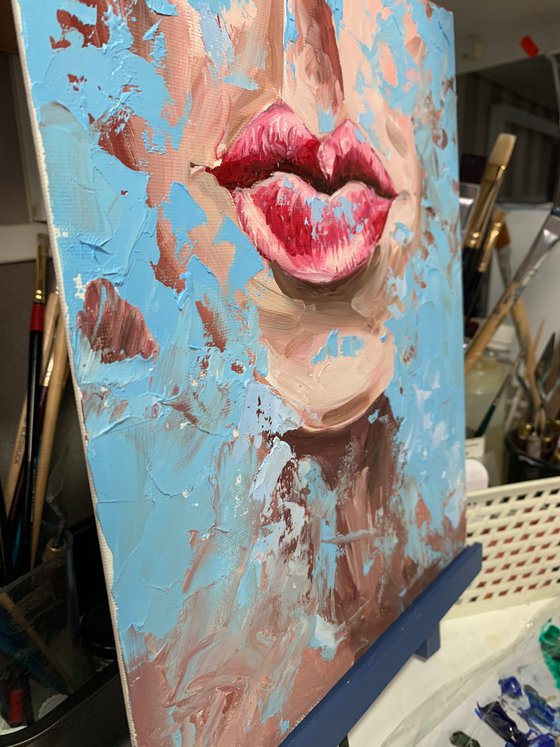Red lips.