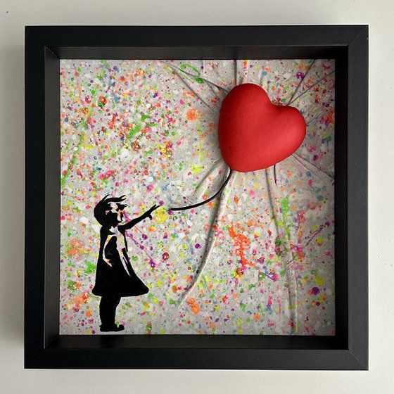 Girl With a Red Heart Balloon