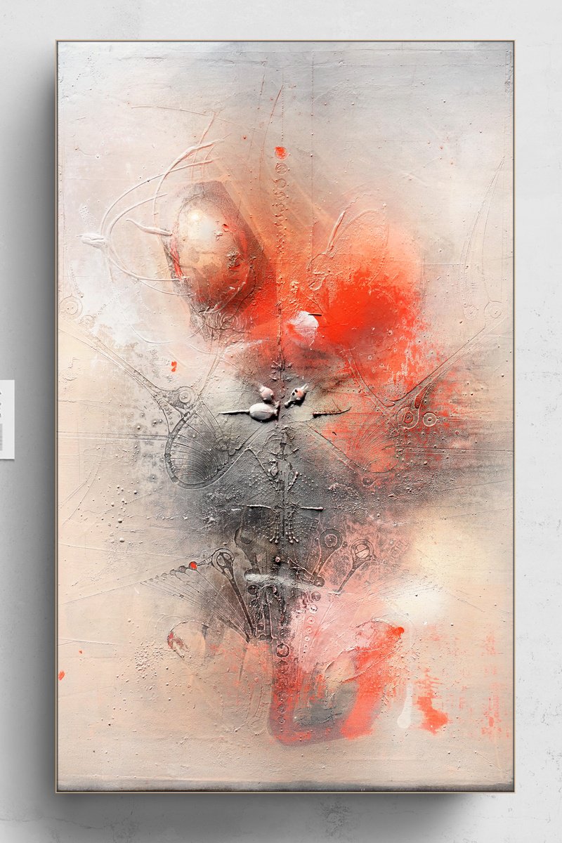 Organic Abstract Painting By Adriano Ribeiro, 31 X 47, Too Few Structures, Original Artwork