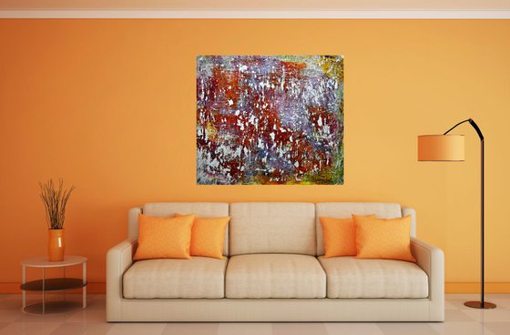 Faded memories (n.286) - 90 x 80 x 2,50 cm - ready to hang - acrylic painting on stretched canvas