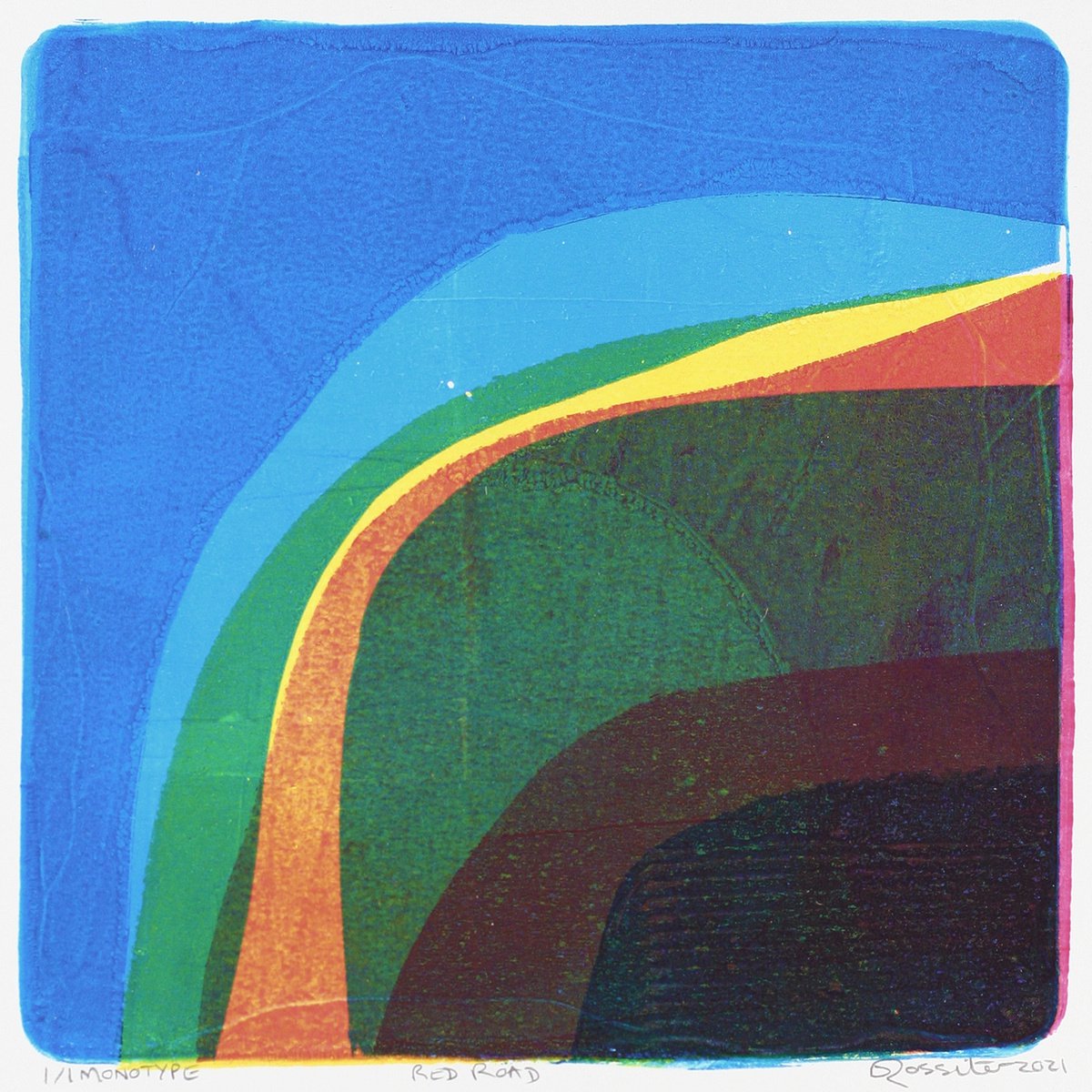 Red Road - Unmounted Signed Monotype by Dawn Rossiter