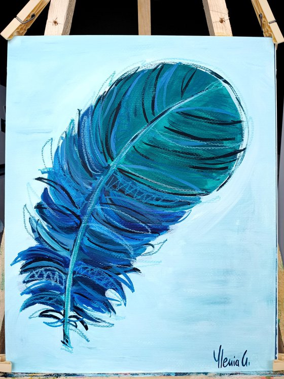 Blue feather