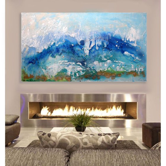 Blue nature /  Moutains / Sea 122 cm x 66 cm