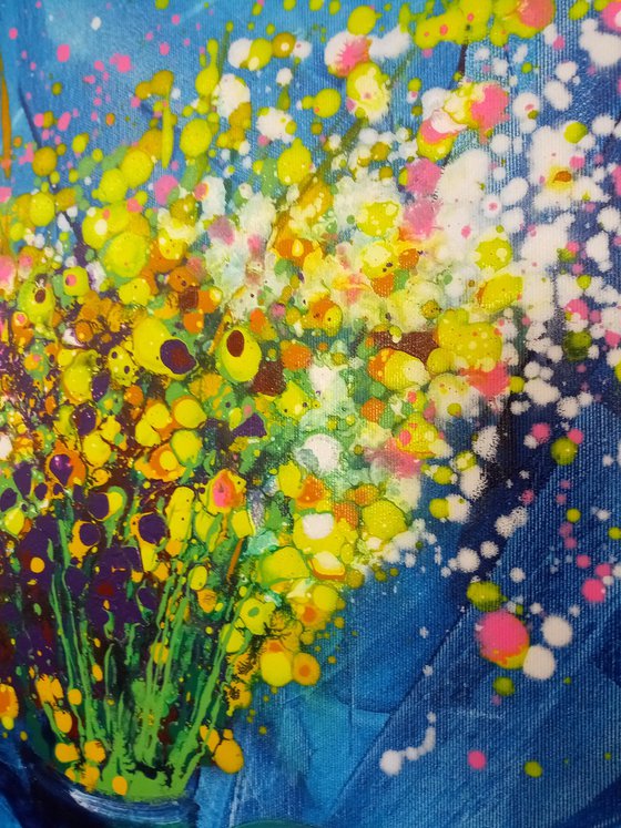 'BLUE AND YELLOW FLORAL JOY'