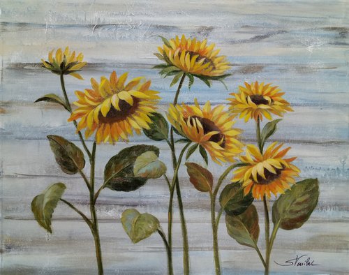 Cottage Sunflowers by Silvia  Vassileva