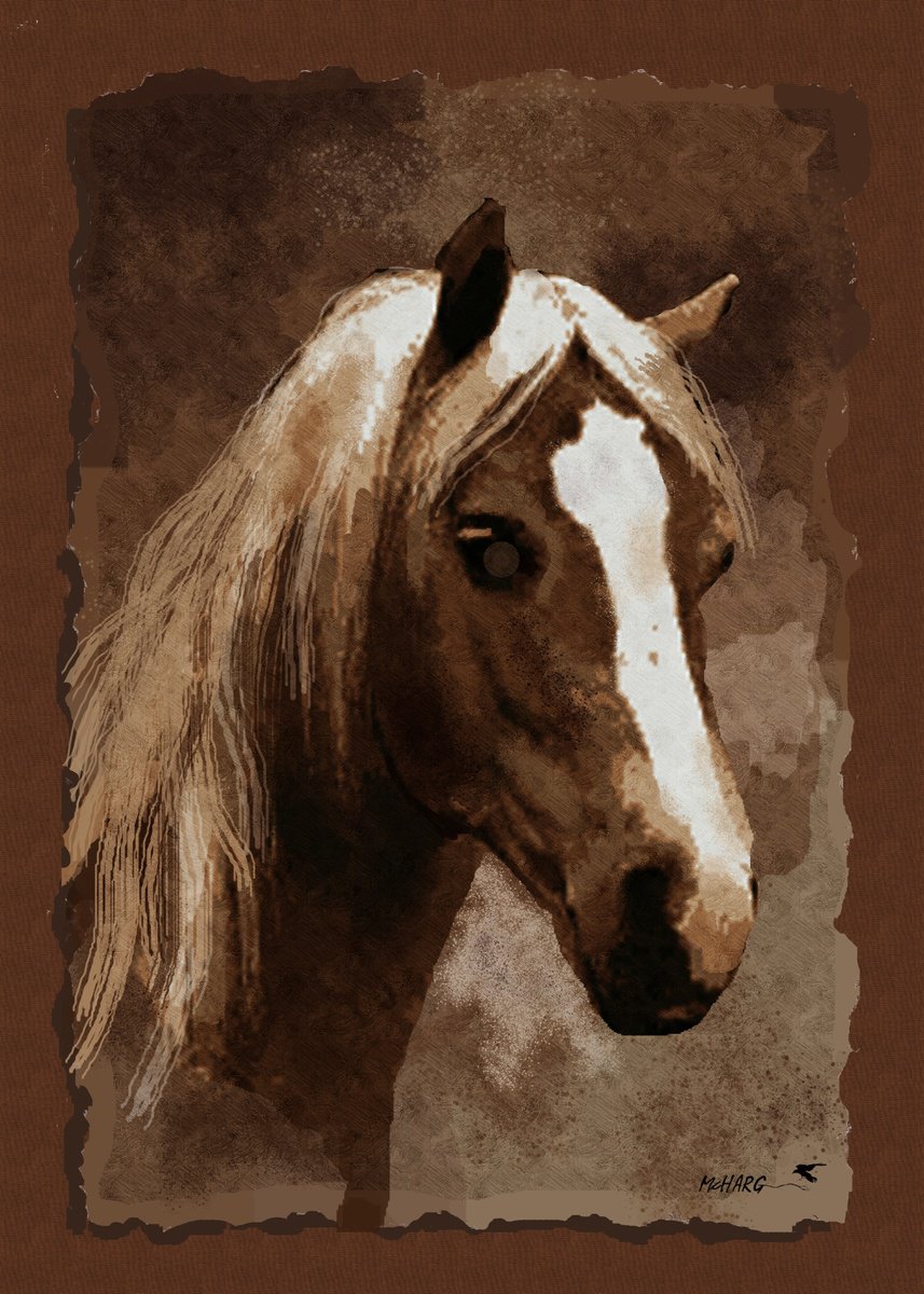 Impressionistic Animal Painting By Joe Mcharg, 30 X 42, Mystic #2, Original Artwork