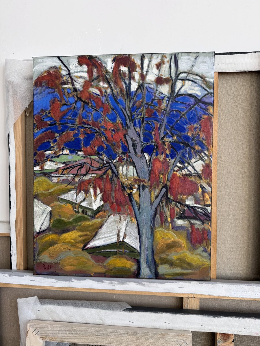 Expressive Landscape Oil Painting By Raffi Ghazaryan, 16 X 20",