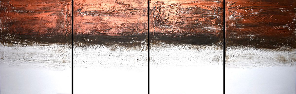 Abstract Painting By Stuart Wright, 64 X 20", Copper Notion, Original Artwork