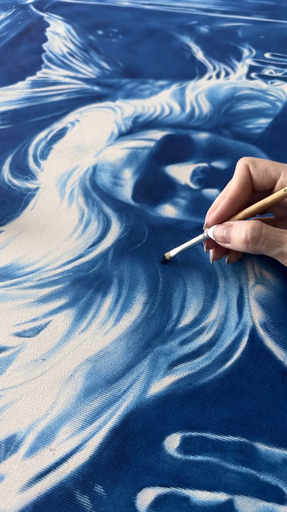 Secret of the Mermaid - Large Blue Ocean Art