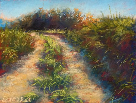 Pathway in Haloze | Small original pastel painting
