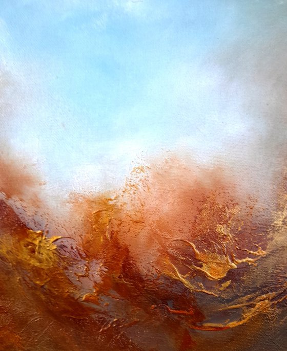 DELUGE (Abstract slimline cloudscape oil painting)