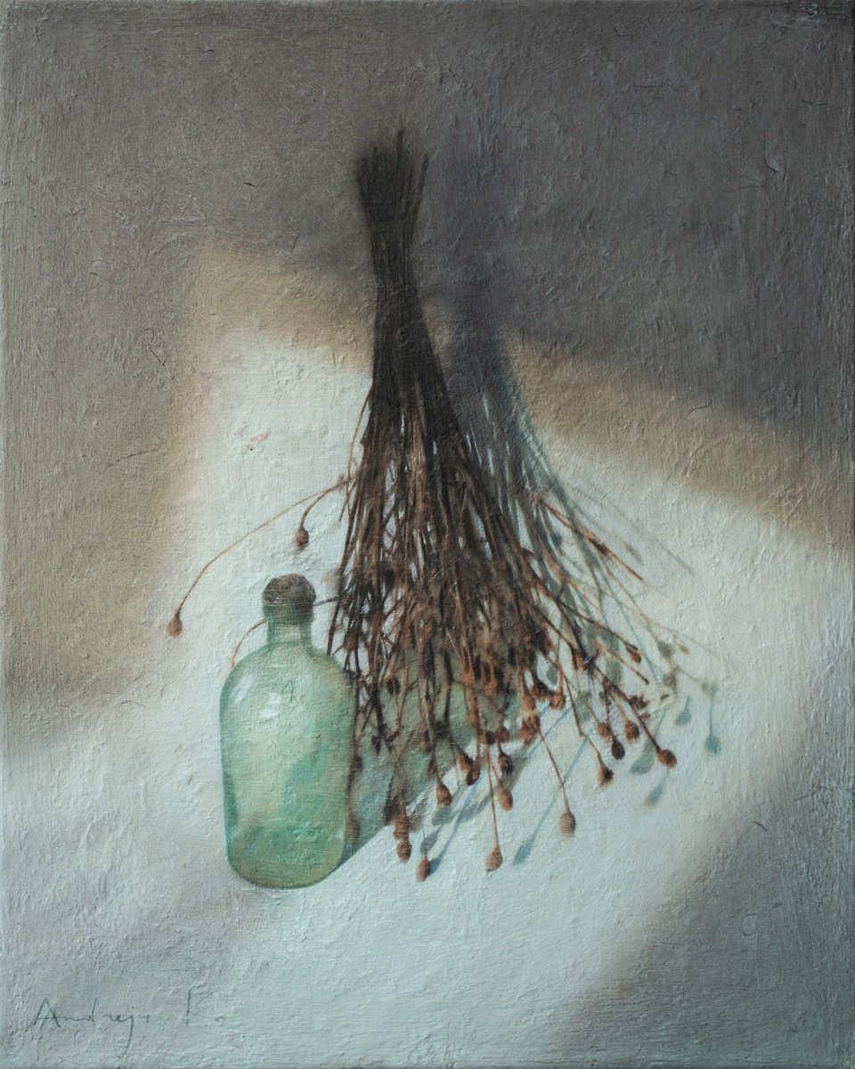 Dried Flowers and the Bottle by Andrejs Ko