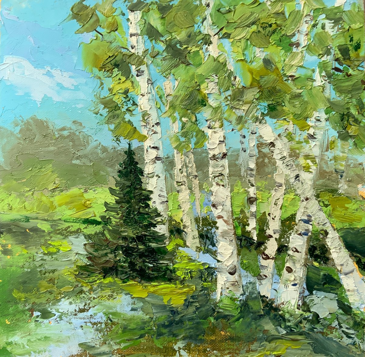 Aspen Trees - landscape, forest, birch by Alexandra Jagoda (Ovcharenko)