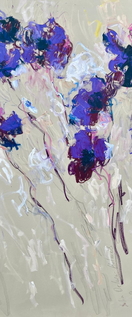 Purple flowers by Lilia Orlova-Holmes