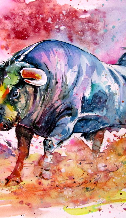 Running bull by Kovács Anna Brigitta