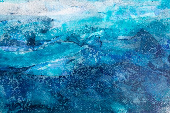 Blue abstract water landscape - sea - ocean deco design