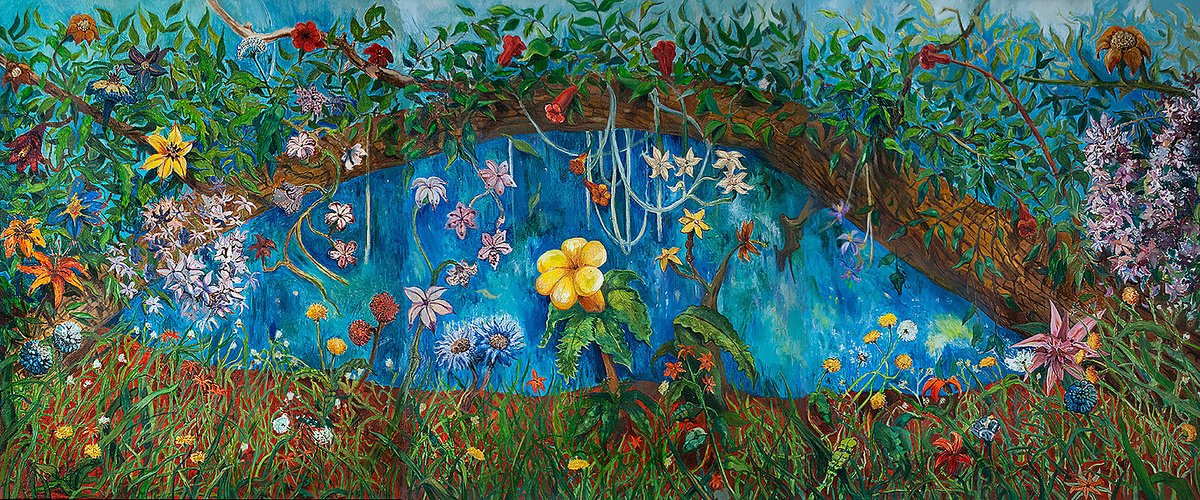 Secret Garden (Triptych) Oil painting by Nikola Ivanovic Artfinder