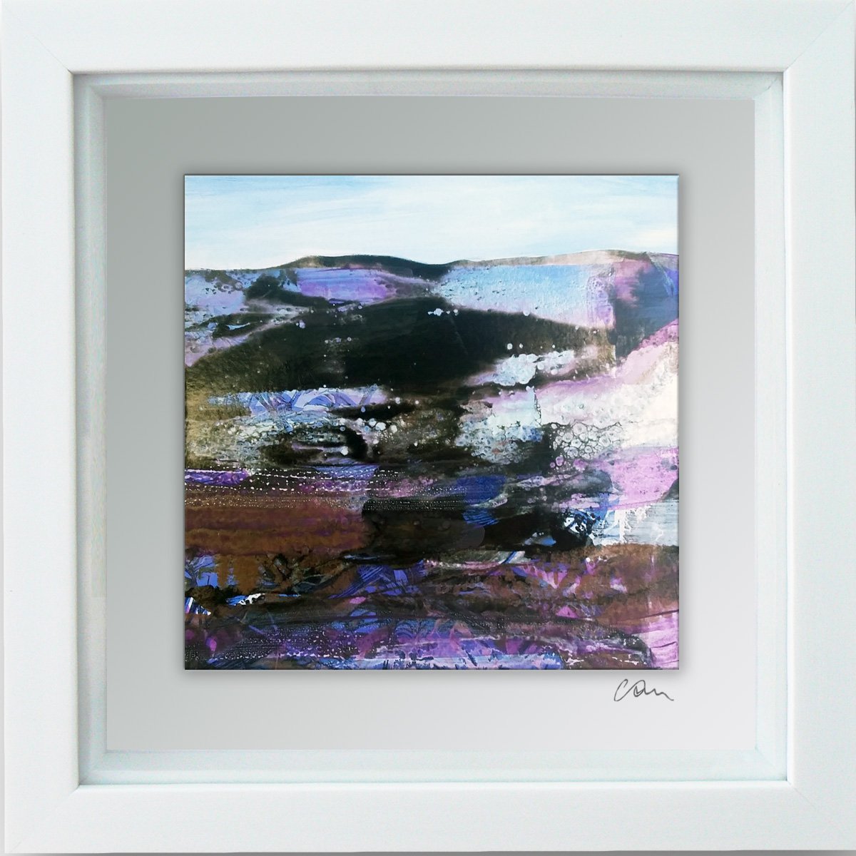 Framed ready to hang original abstract - abstract landscape #27 by Carolynne Coulson
