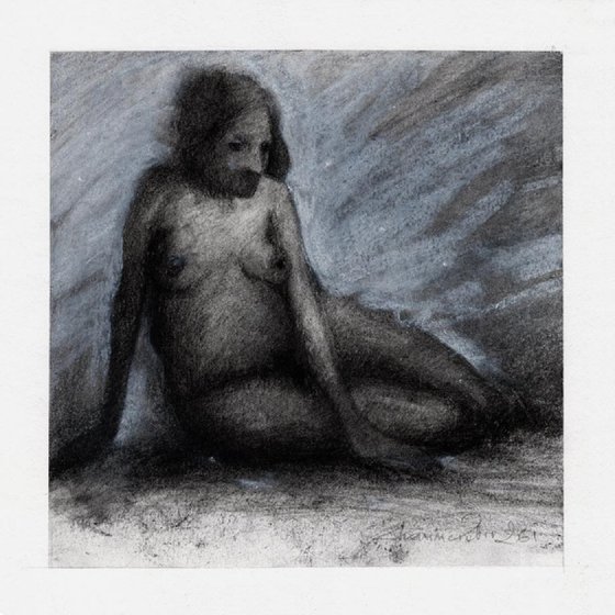 Charcoal figure drawing.