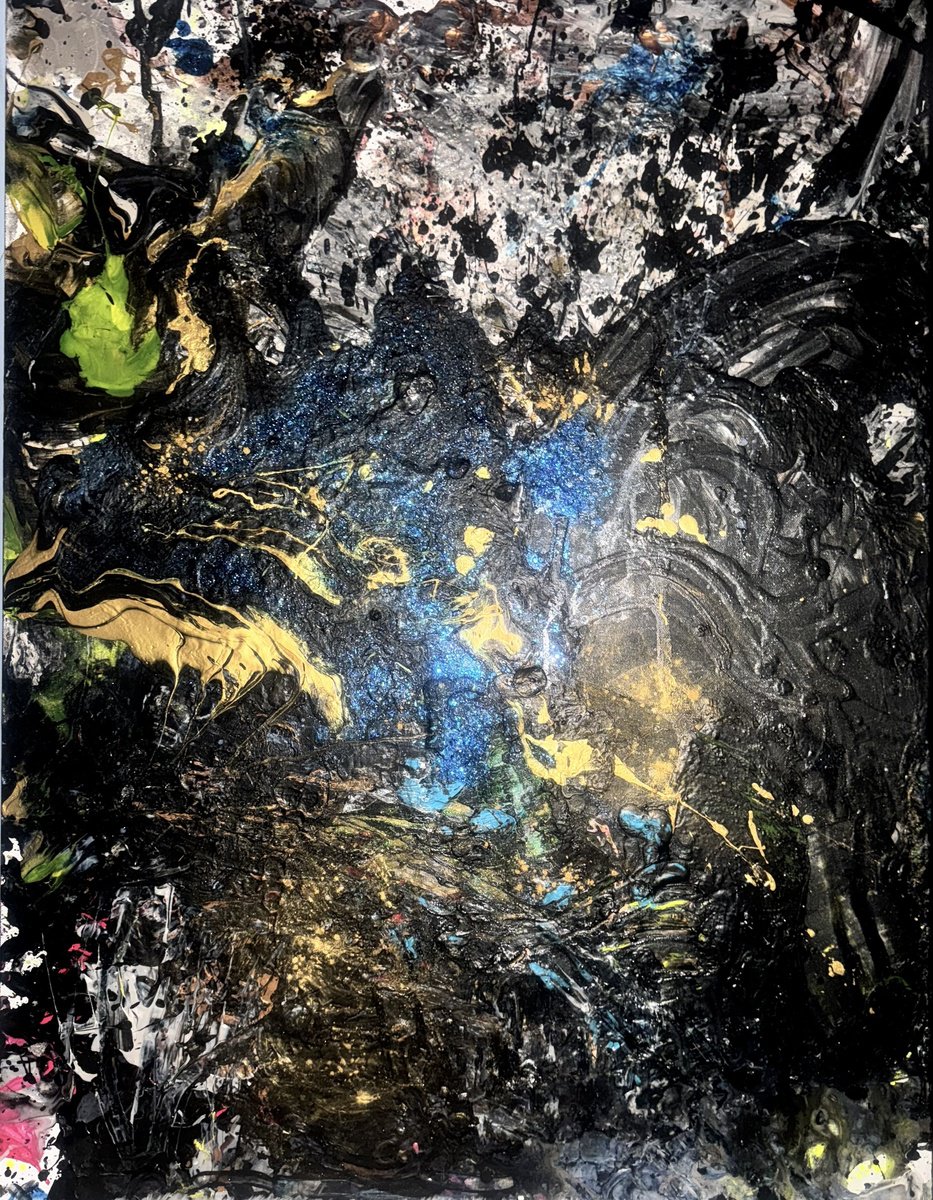 Abstract Acrylic Painting By Bruce S. Dilenschneider, 30 X 40, Bsd#33 - Devil - ?, Original Artwork