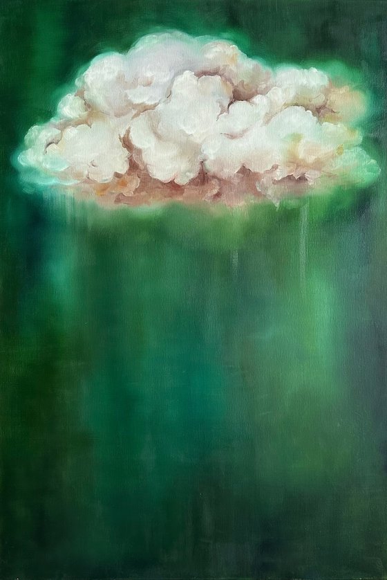 Abstract Green Cloud Modern Minimalist Nature